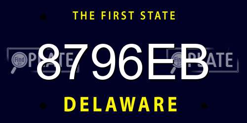 8796EB Delaware License Plate