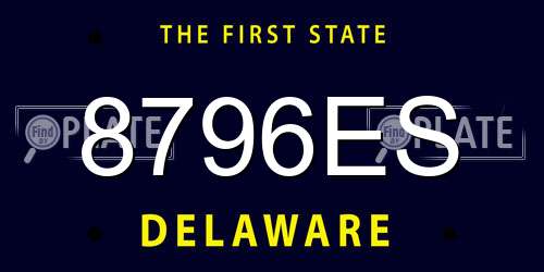 8796ES Delaware License Plate