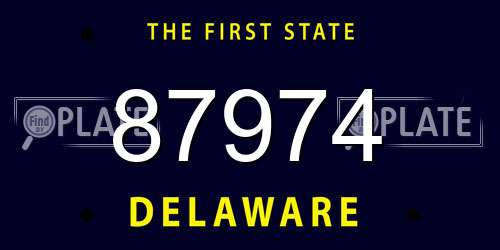 87974 Delaware License Plate