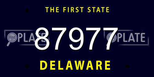 87977 Delaware License Plate