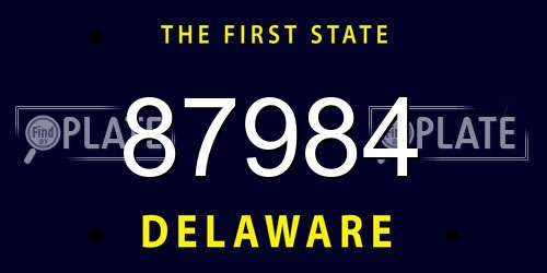 87984 Delaware License Plate