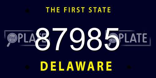 87985 Delaware License Plate