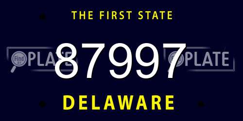 87997 Delaware License Plate