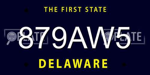 879AW5 Delaware License Plate