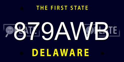 879AWB Delaware License Plate