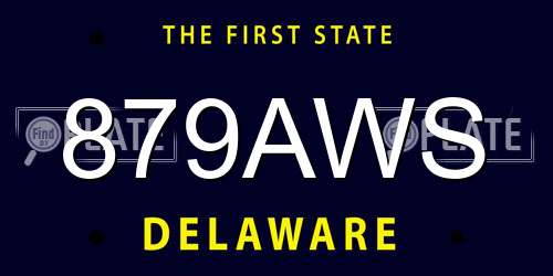 879AWS Delaware License Plate