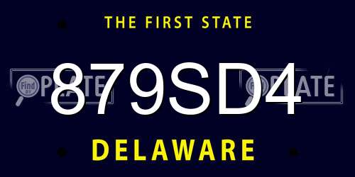 879SD4 Delaware License Plate