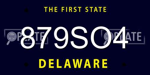 879SO4 Delaware License Plate