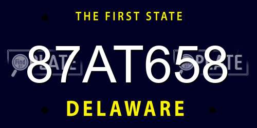 87AT658 Delaware License Plate