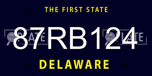 87RB124 Delaware License Plate