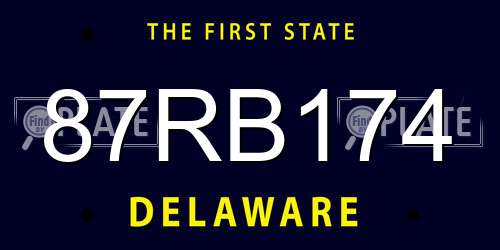 87RB174 Delaware License Plate