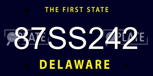 87SS242 Delaware License Plate