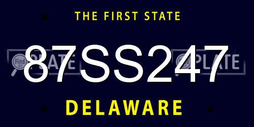 87SS247 Delaware License Plate
