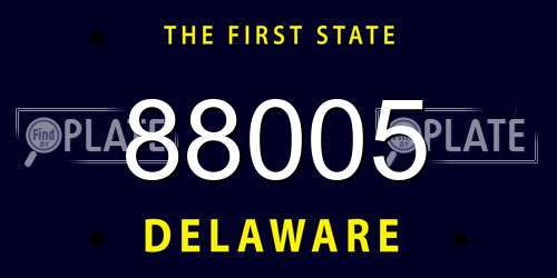 88005 Delaware License Plate