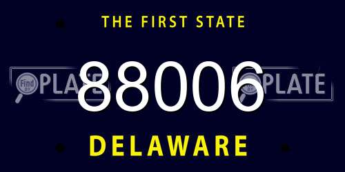 88006 Delaware License Plate