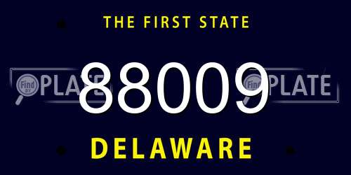 88009 Delaware License Plate