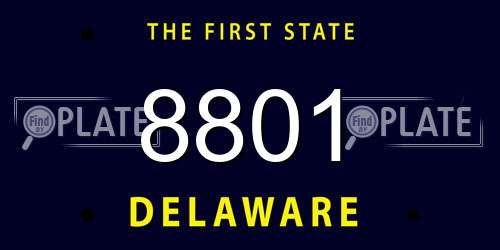 8801 Delaware License Plate
