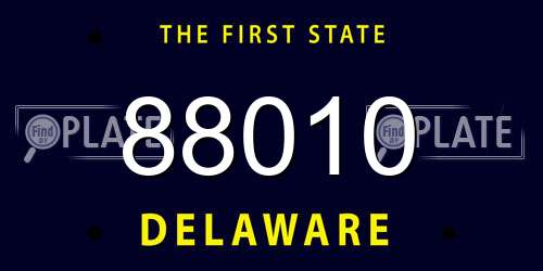 88010 Delaware License Plate