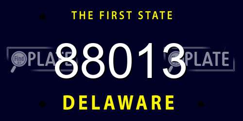 88013 Delaware License Plate