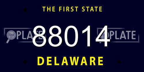88014 Delaware License Plate