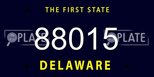 88015 Delaware License Plate