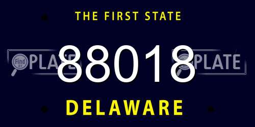 88018 Delaware License Plate