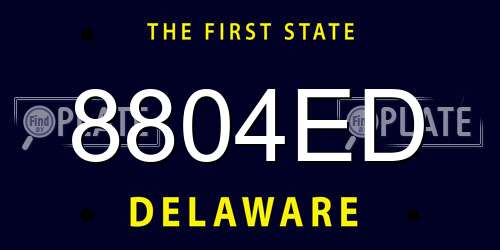 8804ED Delaware License Plate
