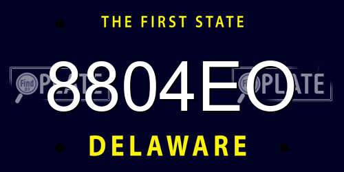 8804EO Delaware License Plate