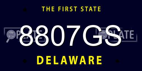 8807GS Delaware License Plate