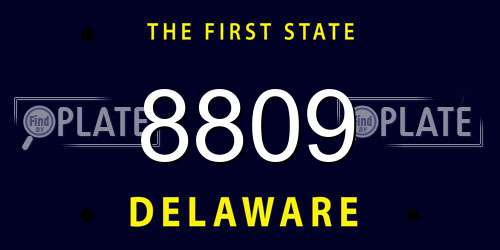 8809 Delaware License Plate
