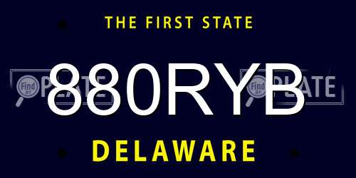 880RYB Delaware License Plate