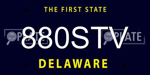880STV Delaware License Plate