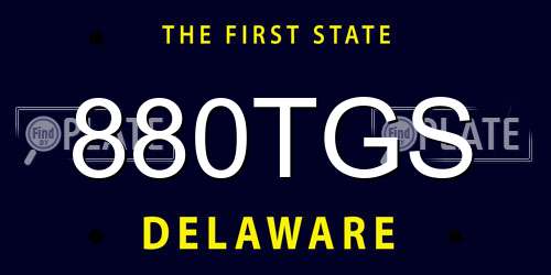 880TGS Delaware License Plate