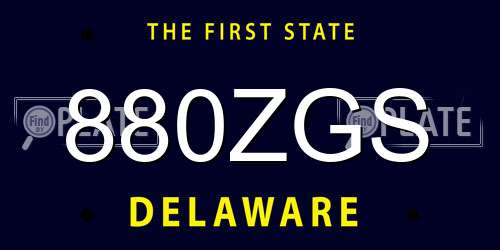 880ZGS Delaware License Plate