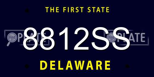 8812SS Delaware License Plate