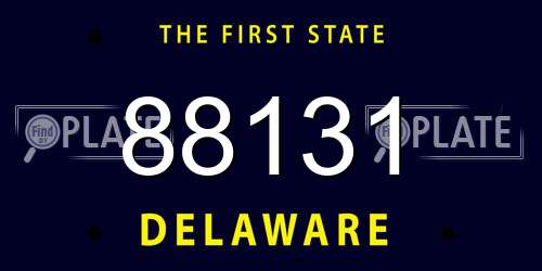 88131 Delaware License Plate