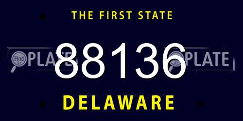 88136 Delaware License Plate