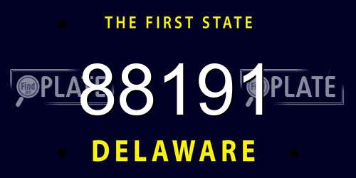 88191 Delaware License Plate