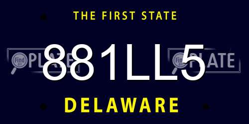 881LL5 Delaware License Plate