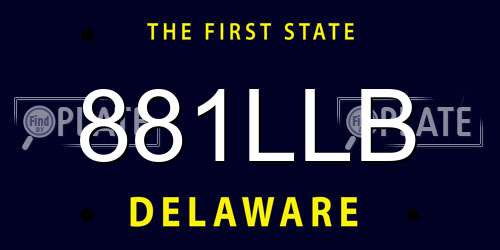 881LLB Delaware License Plate