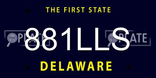 881LLS Delaware License Plate