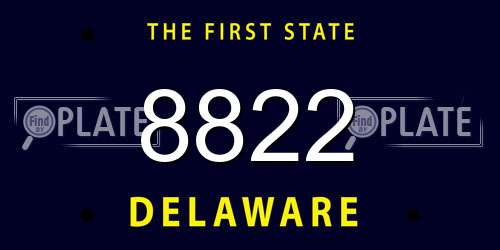 8822 Delaware License Plate