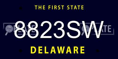 8823SW Delaware License Plate