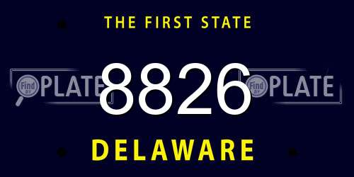 8826 Delaware License Plate