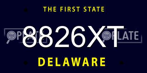 8826XT Delaware License Plate