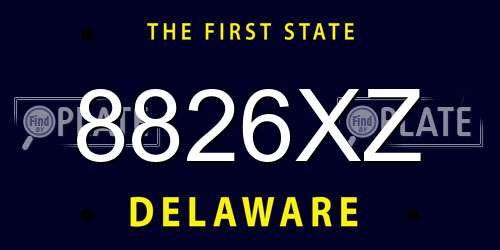 8826XZ Delaware License Plate
