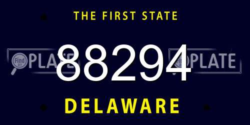 88294 Delaware License Plate