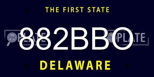 882BBO Delaware License Plate