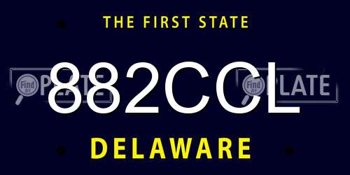 882CCL Delaware License Plate