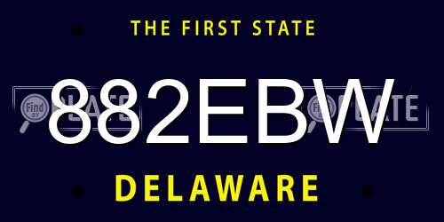 882EBW Delaware License Plate